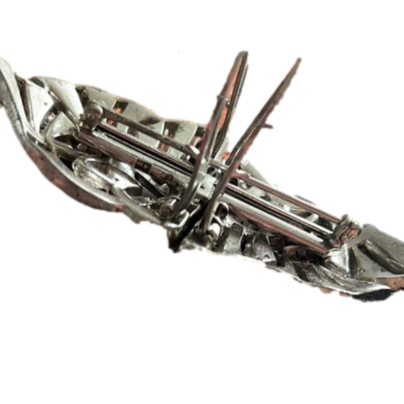 Vintage 1930s Trifari KTF Alfred Philippe Pave Diamante Ribbon Clipmate Duette - Picture 5 of 6